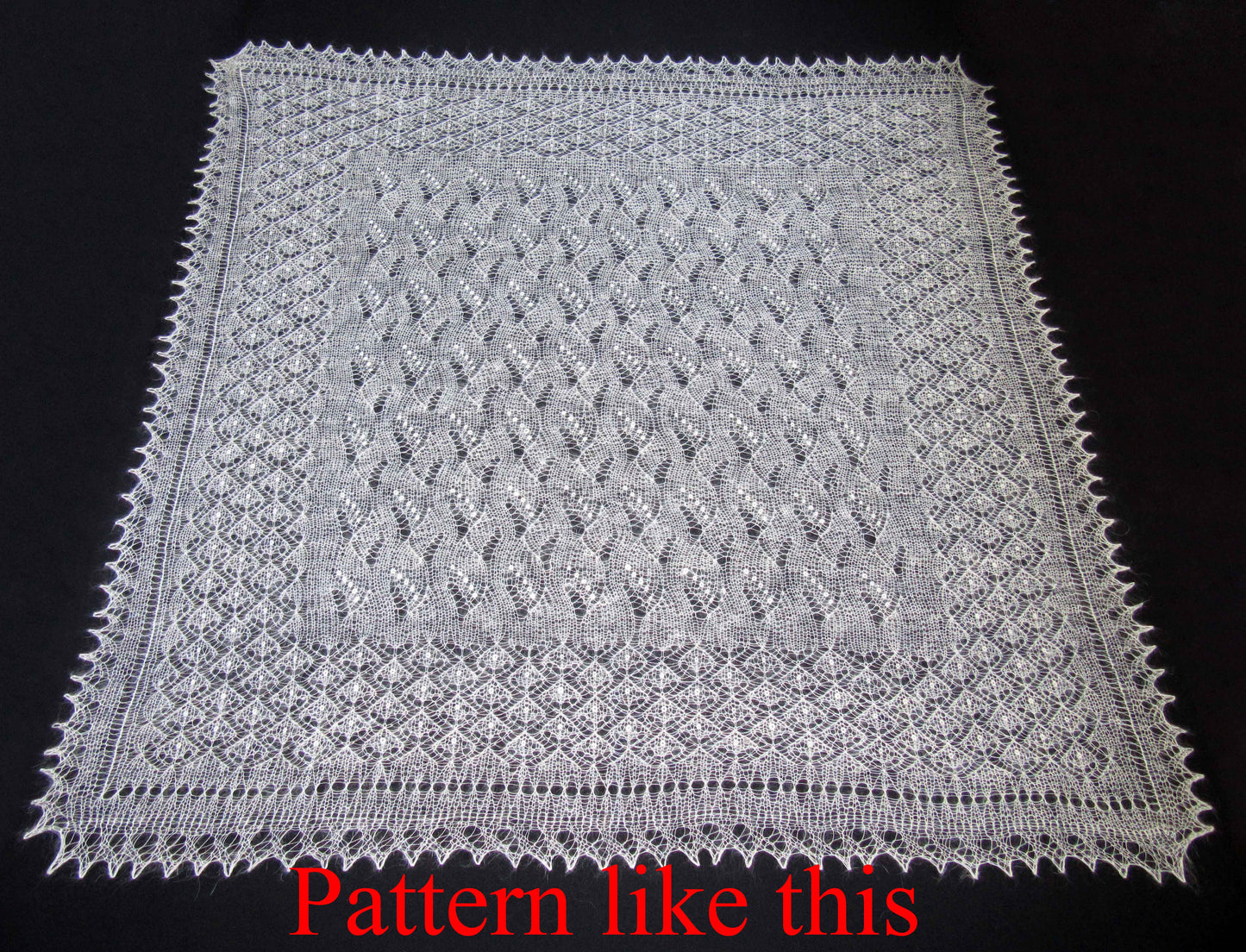 Gestrickter Ziegenflaum Schal Orenburger Schal Shawl Scarf Strick Stola Handmade
