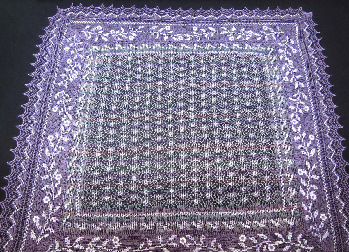 Gestrickter Ziegenflaum Schal Orenburger Schal Pelerina Strick Stola mit Stickerei Handmade