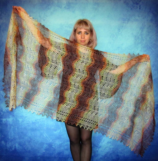 Gestrickter Ziegenflaum Schal Orenburger Schal Shawl Scarf Strick Stola Handmade