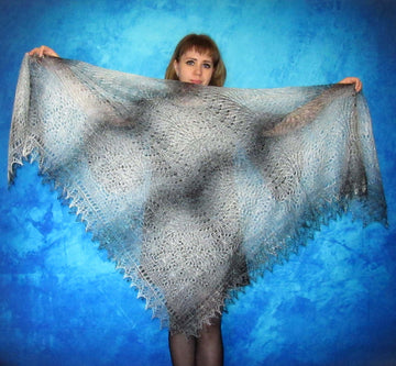 Gestrickter Ziegenflaum Schal Orenburger Schal Shawl Scarf Strick Stola Handmade