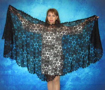 Orenburger Schal Gestrickter Ziegenflaum Schal Umhängetuch Pelerina Shawl Scharf