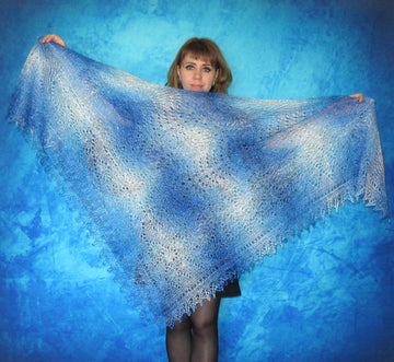 Gestrickter Ziegenflaum Schal Orenburger Schal Shawl Scarf Strick Stola Handmade