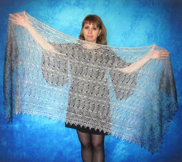 Gestrickter Ziegenflaum Schal Orenburger Schal Shawl Scarf Strick Stola Handmade