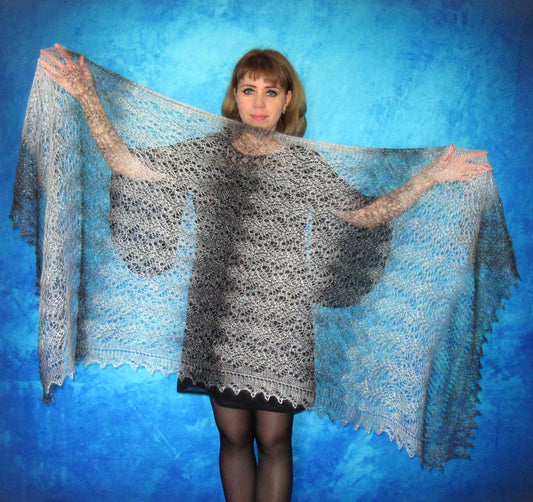 Gestrickter Ziegenflaum Schal Orenburger Schal Shawl Scarf Strick Stola Handmade