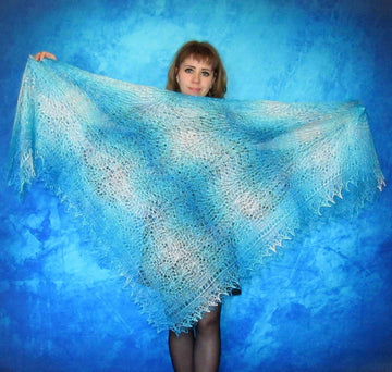 Gestrickter Ziegenflaum Schal Orenburger Schal Shawl Scarf Strick Stola Handmade