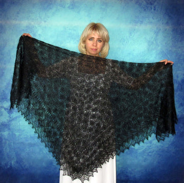 Orenburger Schal Gestrickter Ziegenflaum Schal Shawl Scarf Strick Stola Handmade