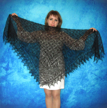 Gestrickter Ziegenflaum Schal Orenburger Schal Shawl Scarf Strick Stola Handmade