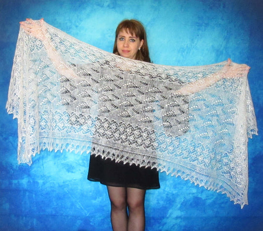 Gestrickter Ziegenflaum Schal Orenburger Schal Shawl Scarf Strick Stola Handmade