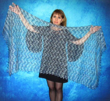 Gestrickter Ziegenflaum Schal Orenburger Schal Shawl Scarf Strick Stola Handmade