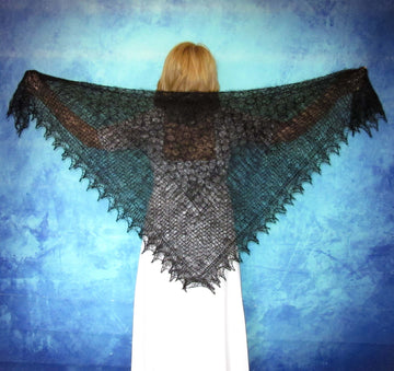 Gestrickter Ziegenflaum Schal Orenburger Schal Shawl Scarf Strick Stola Handmade