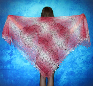 Gestrickter Ziegenflaum Schal Orenburger Schal Shawl Scarf Strick Stola Handmade