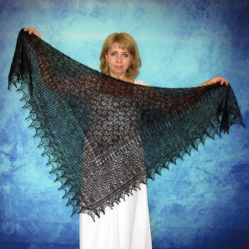 Gestrickter Ziegenflaum Schal Orenburger Schal Shawl Scarf Strick Stola Handmade