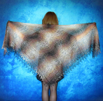 Gestrickter Ziegenflaum Schal Orenburger Schal Shawl Scarf Strick Stola Handmade