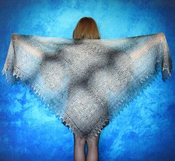 Gestrickter Ziegenflaum Schal Orenburger Schal Shawl Scarf Strick Stola Handmade