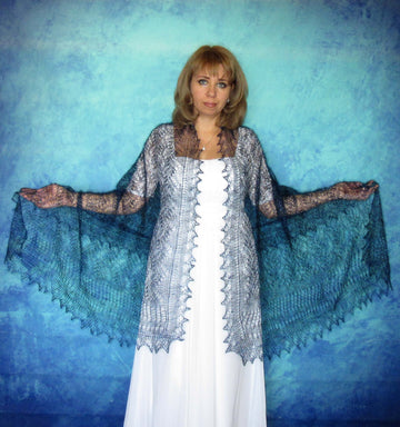 Gestrickter Ziegenflaum Schal Orenburger Schal Shawl Scarf Strick Stola Handmade