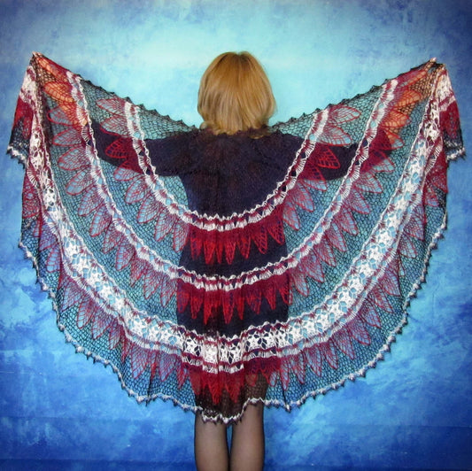 Gestrickter Ziegenflaum Schal Orenburger Schal Pelerina Strick Stola Handmade