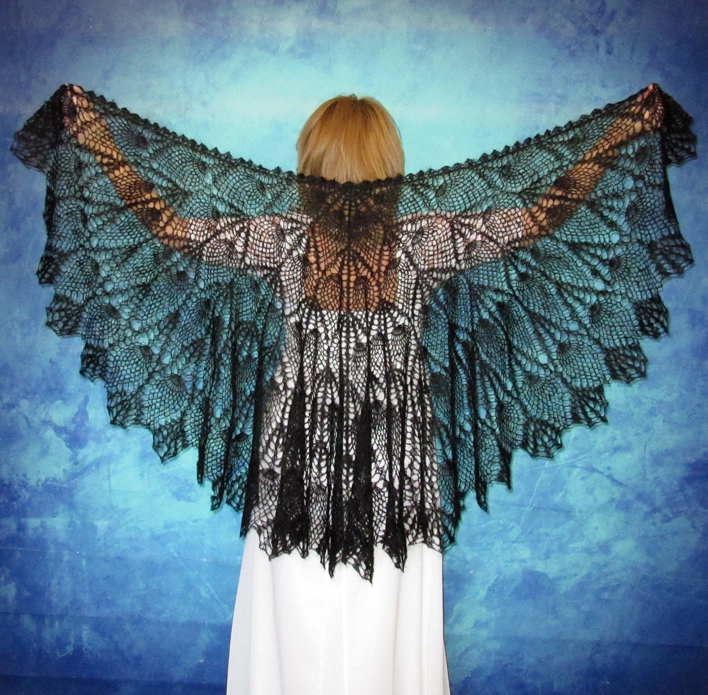 Handgestrickter Ziegenflaum Schal Orenburger Schal aus echtem Ziegenflaum Handmade