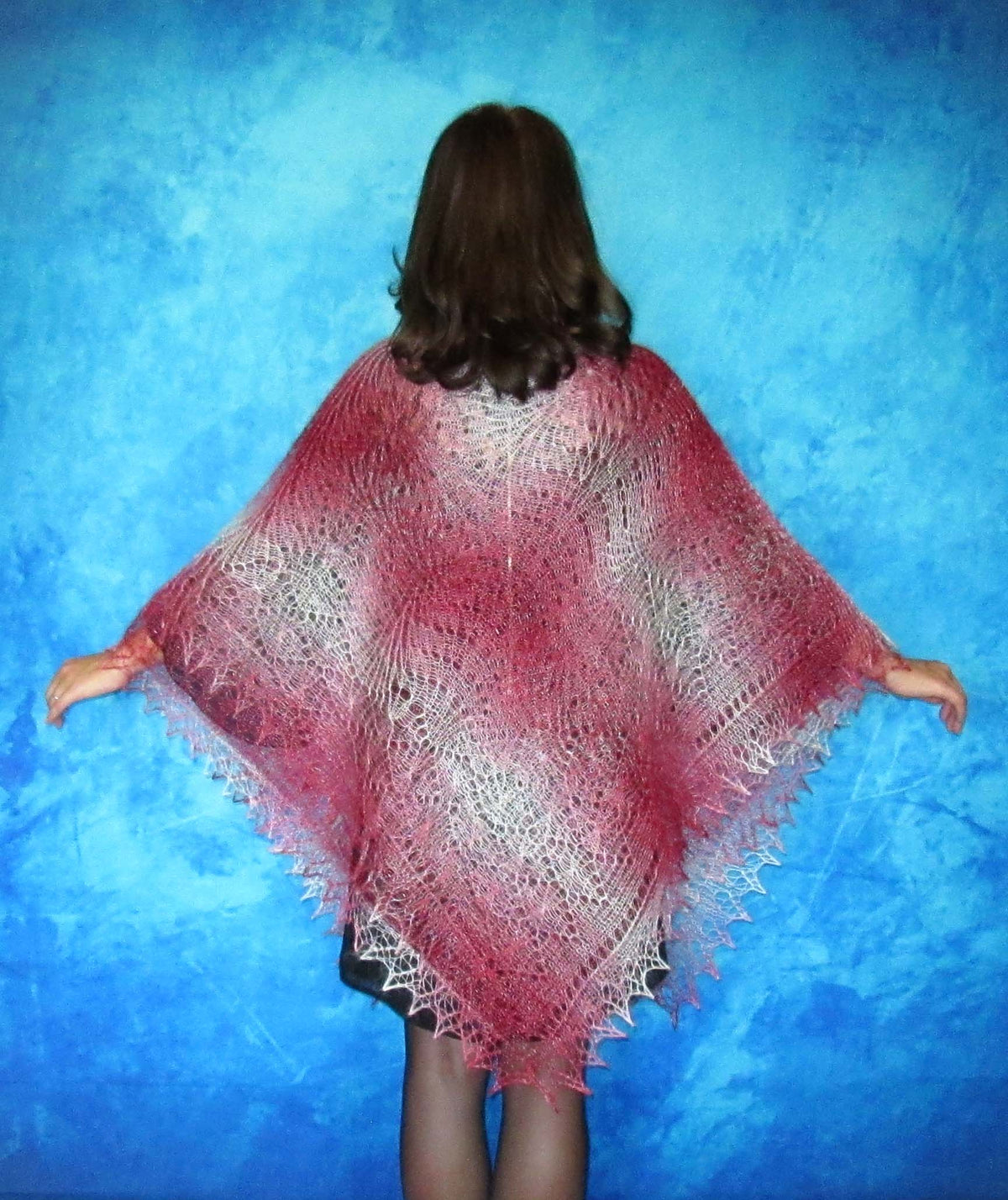 Gestrickter Ziegenflaum Schal Orenburger Schal Shawl Scarf Strick Stola Handmade