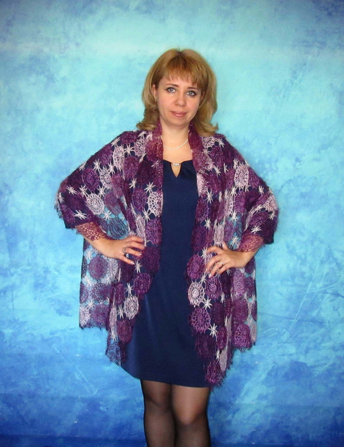 Gestrickter Ziegenflaum Schal Orenburger Schal Shawl Scarf Strick Stola Handmade