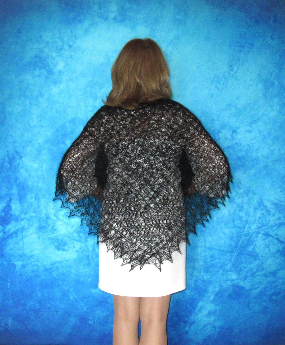 Gestrickter Ziegenflaum Schal Orenburger Schal Shawl Scarf Strick Stola Handmade