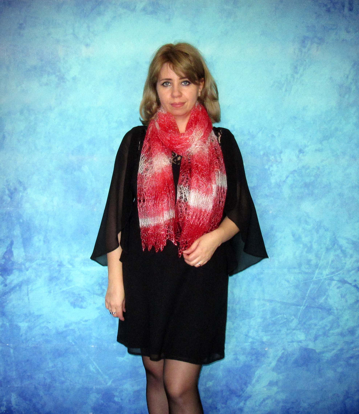 Gestrickter Ziegenflaum Schal Orenburger Schal Shawl Scarf Strick Stola Handmade