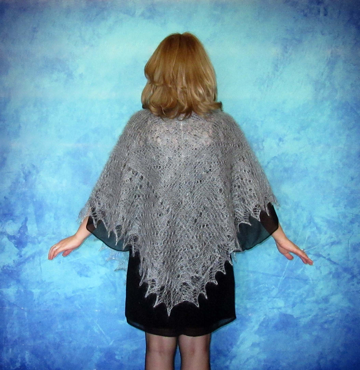 Gestrickter Ziegenflaum Schal Orenburger Schal Shawl Scarf Strick Stola Handmade