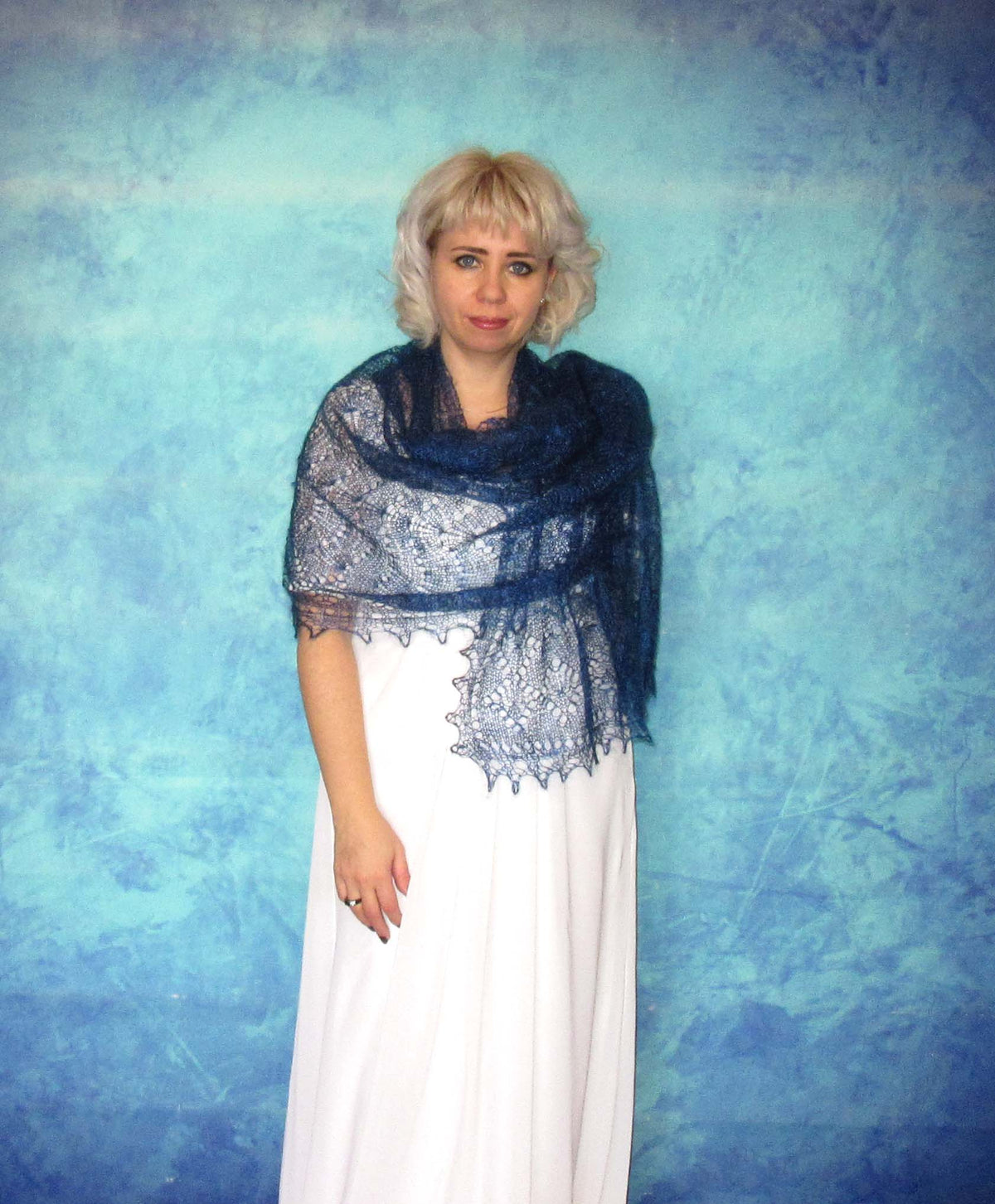 Gestrickter Ziegenflaum Schal Orenburger Schal Shawl Scarf Strick Stola Handmade