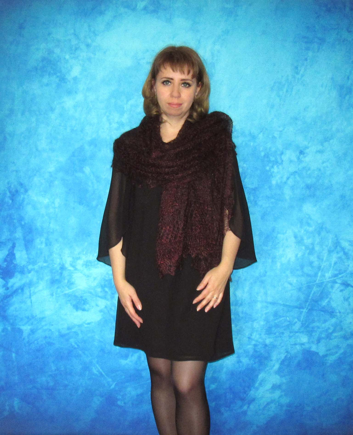 Gestrickter Ziegenflaum Schal Orenburger Schal Shawl Scarf Strick Stola Handmade