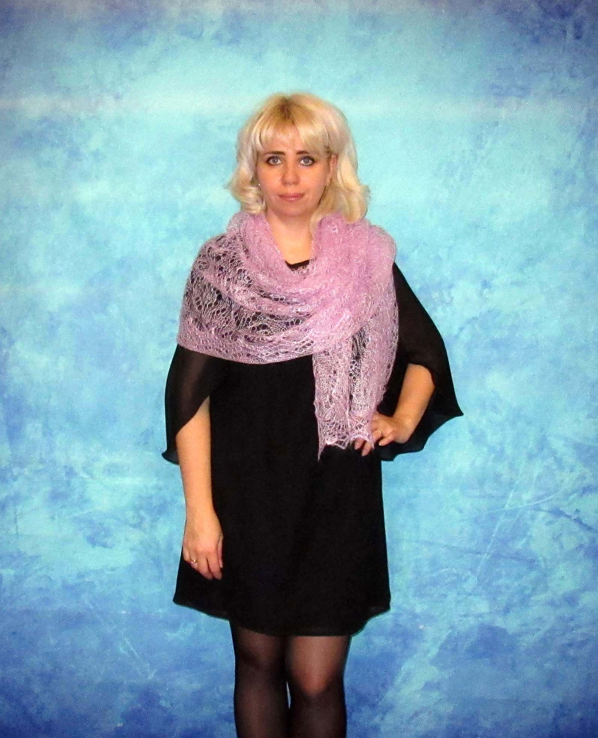 Gestrickter Ziegenflaum Schal Orenburger Schal Shawl Scarf Strick Stola Handmade