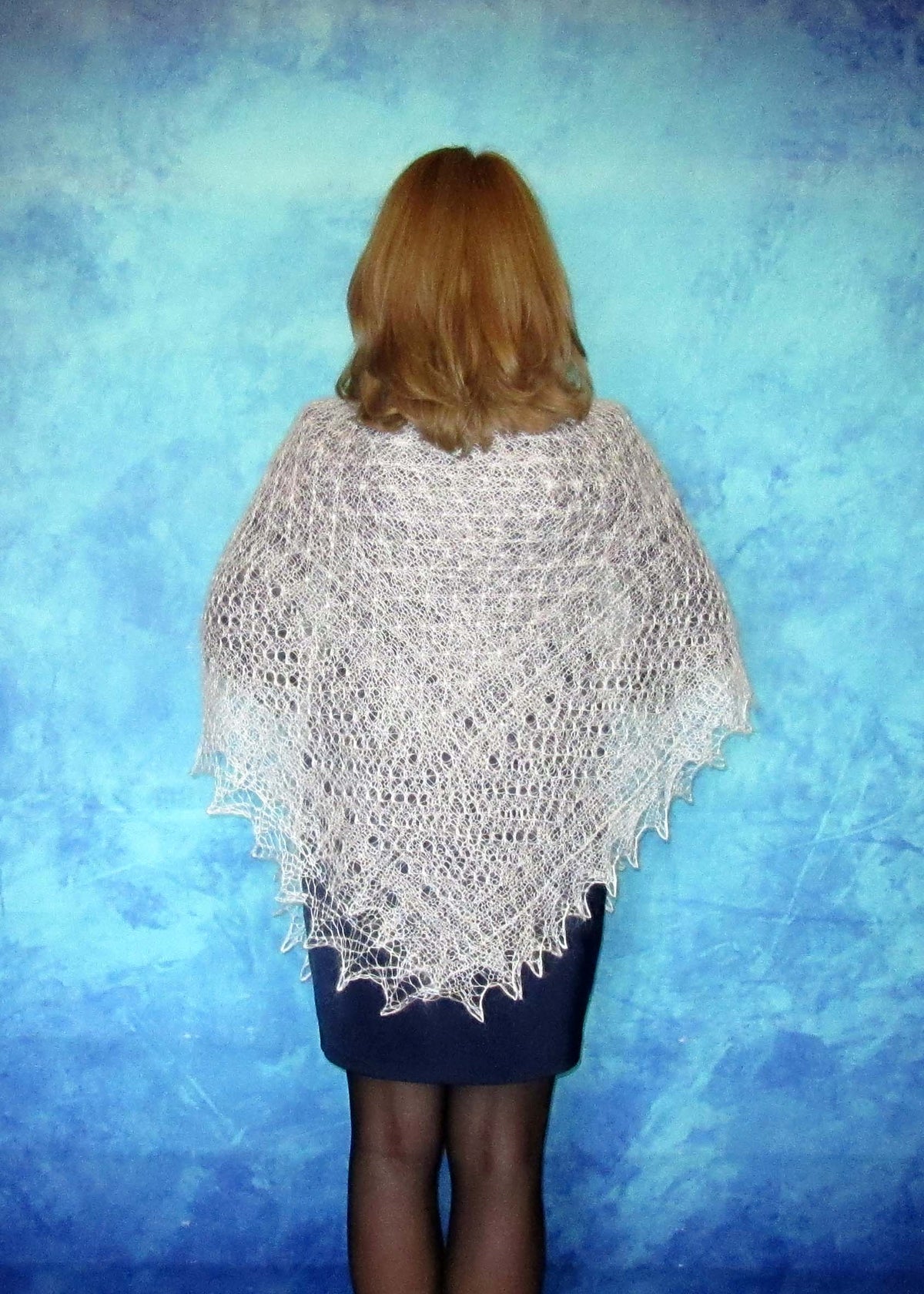 Gestrickter Ziegenflaum Schal Orenburger Schal Shawl Scarf Strick Stola Handmade