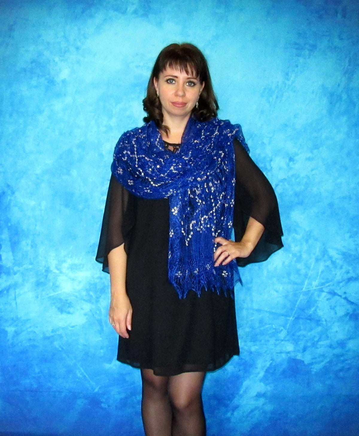 Gestrickter Ziegenflaum Schal Orenburger Schal Shawl Scarf Strick Stola Handmade