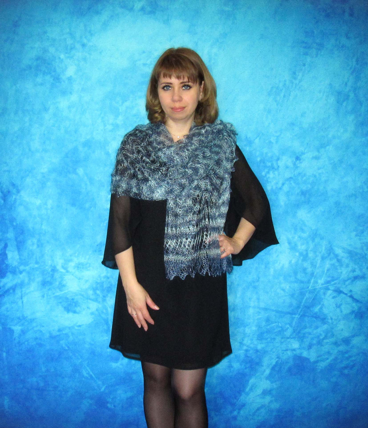 Gestrickter Ziegenflaum Schal Orenburger Schal Shawl Scarf Strick Stola Handmade