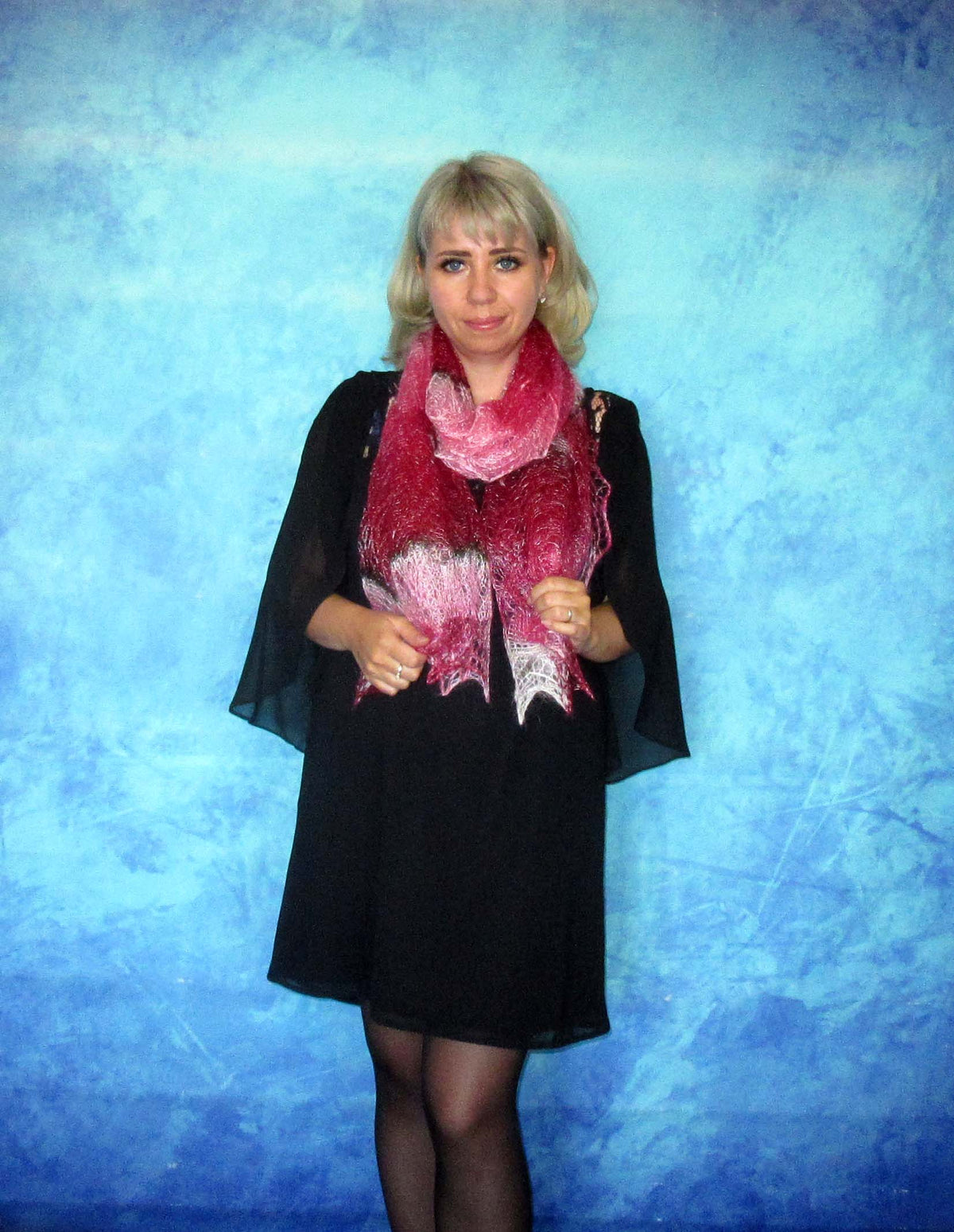 Gestrickter Ziegenflaum Schal Orenburger Schal Shawl Scarf Strick Stola Handmade