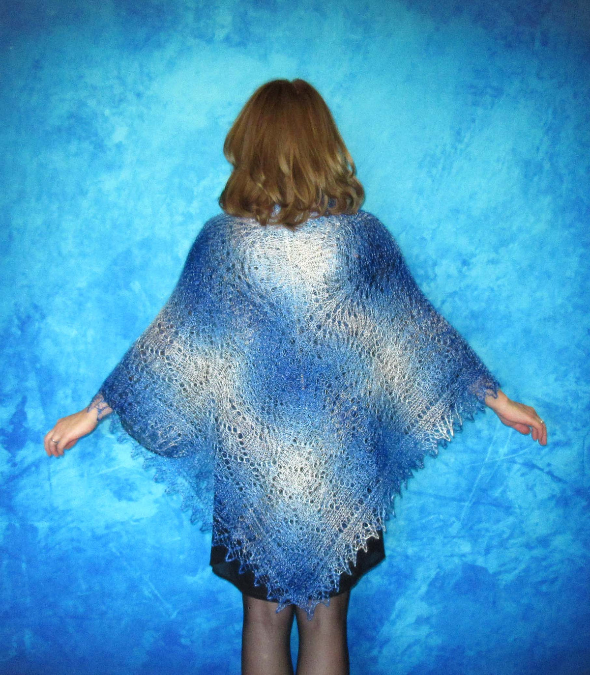 Gestrickter Ziegenflaum Schal Orenburger Schal Shawl Scarf Strick Stola Handmade
