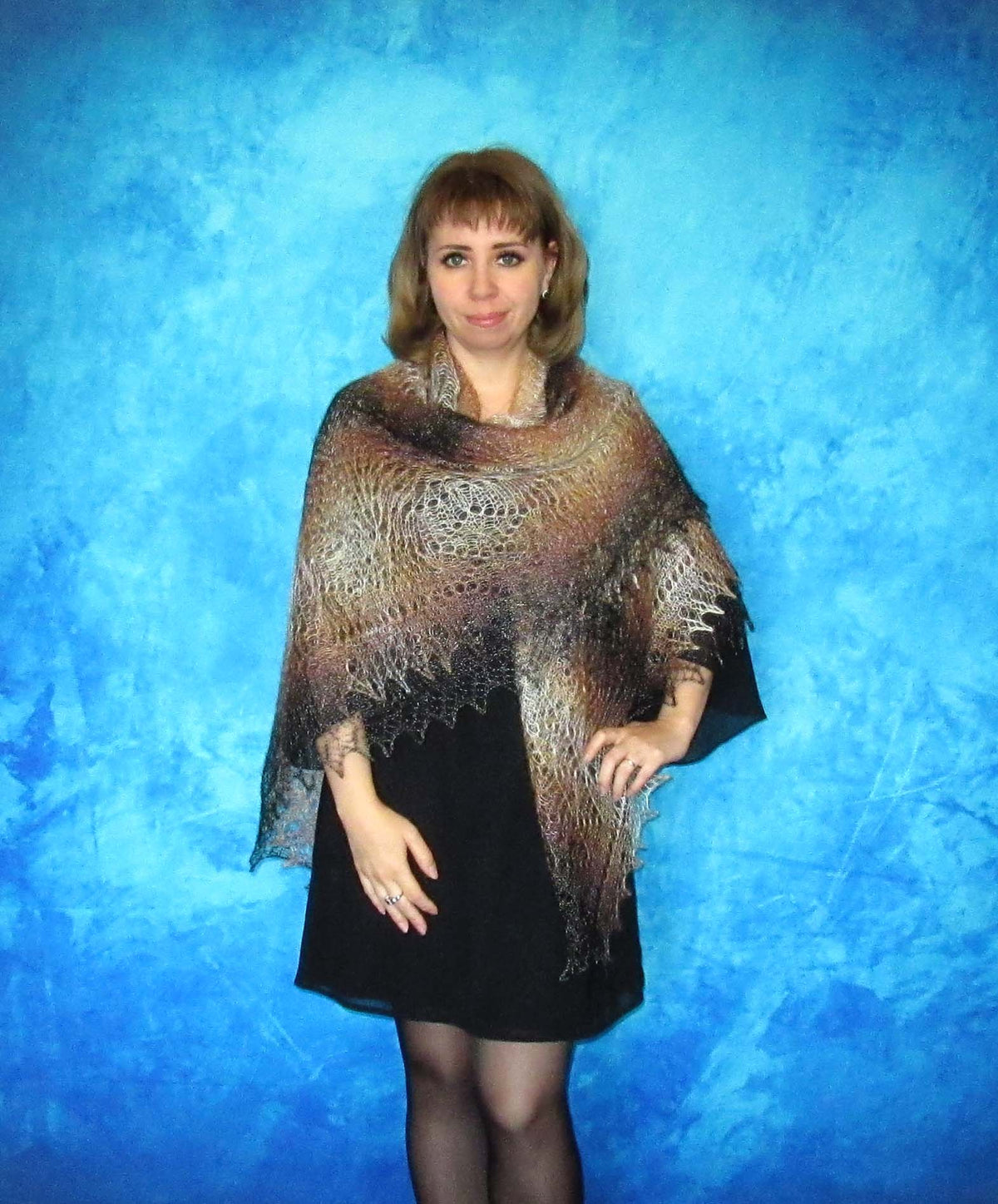 Gestrickter Ziegenflaum Schal Orenburger Schal Shawl Scarf Strick Stola Handmade