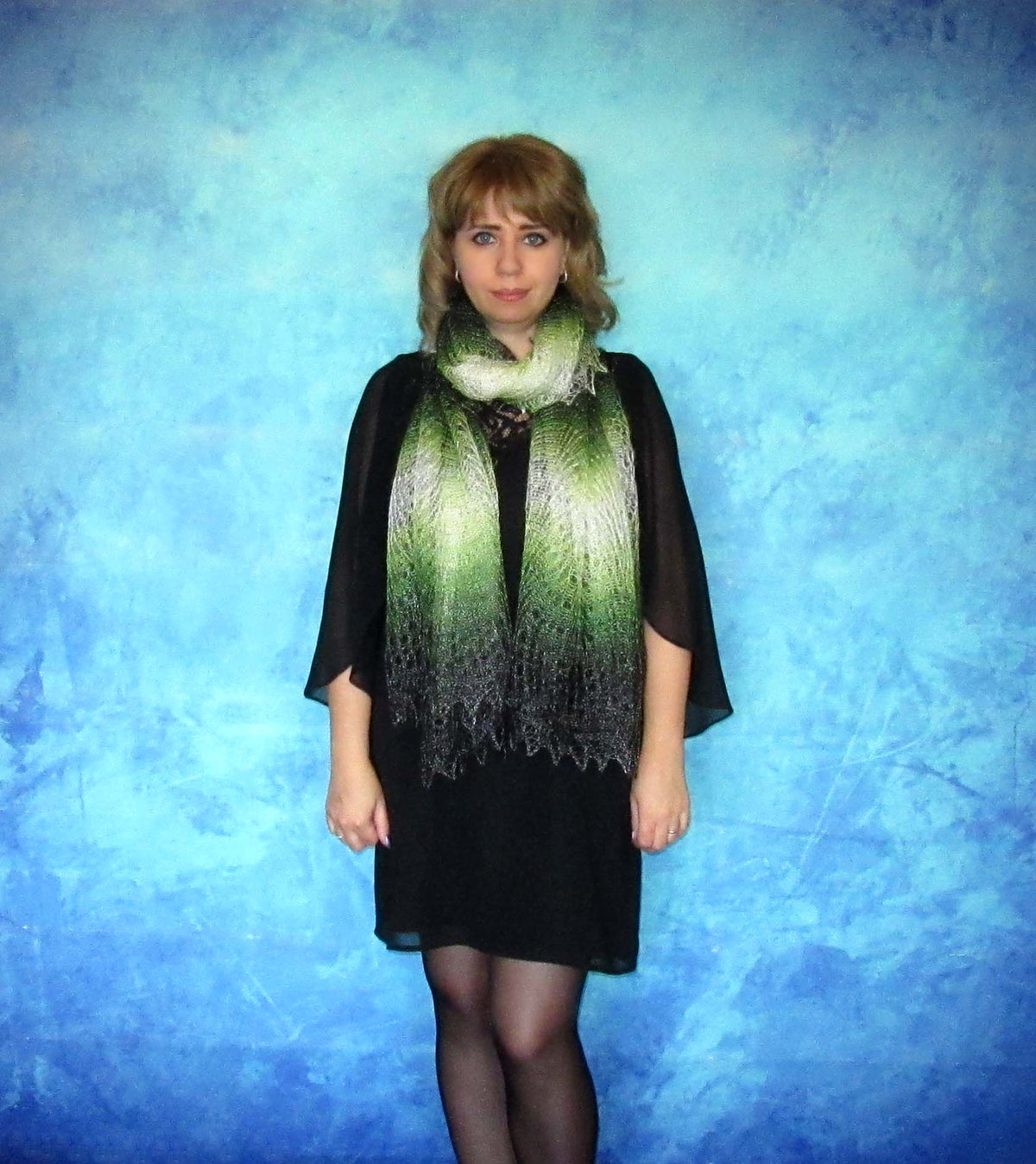 Gestrickter Ziegenflaum Schal Orenburger Schal Shawl Scarf Strick Stola Handmade