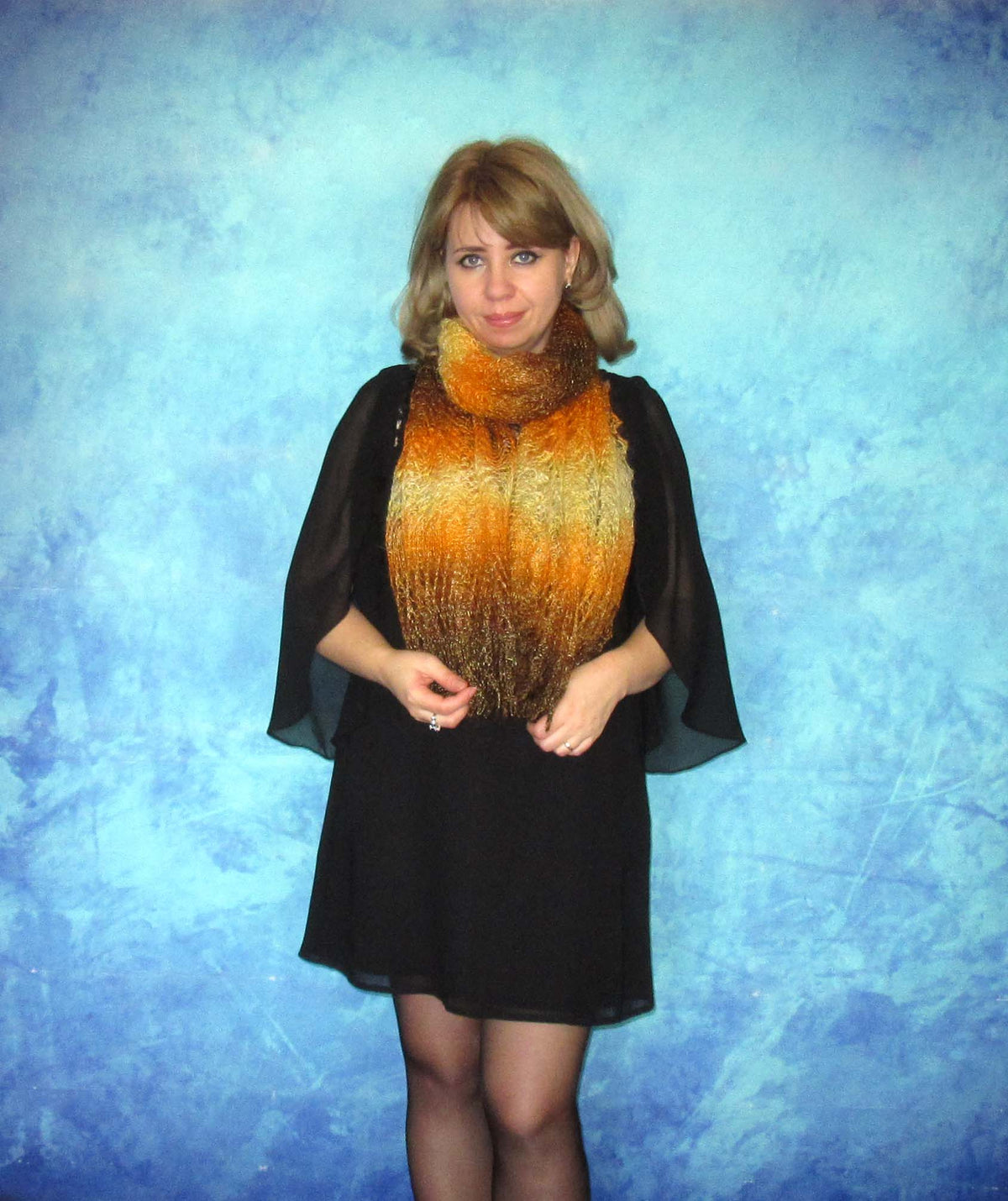 Gestrickter Ziegenflaum Schal Orenburger Schal Shawl Scarf Strick Stola Handmade