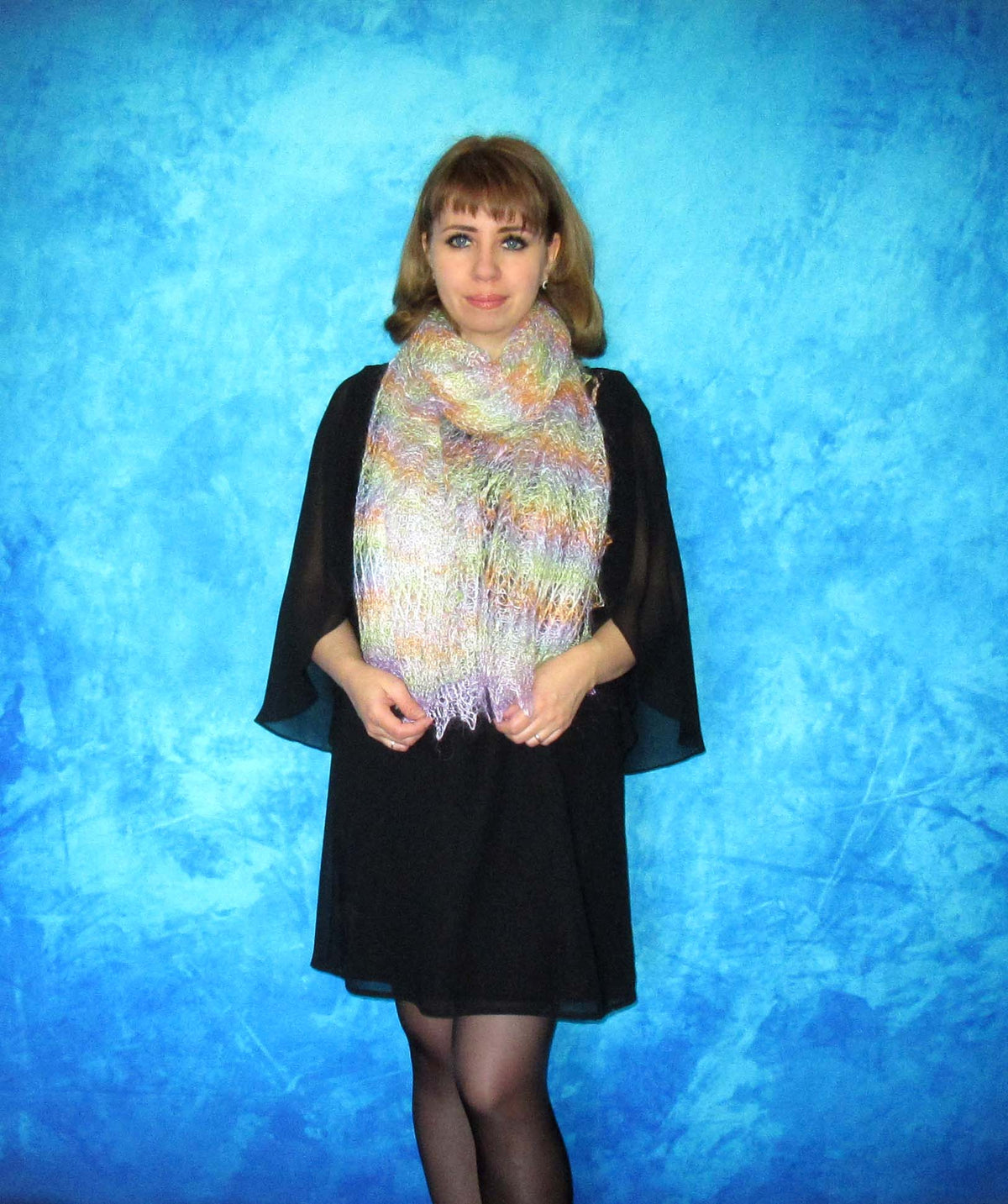 Gestrickter Ziegenflaum Schal Orenburger Schal Shawl Scarf Strick Stola Handmade
