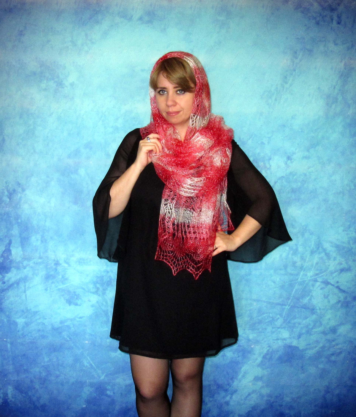 Gestrickter Ziegenflaum Schal Orenburger Schal Shawl Scarf Strick Stola Handmade