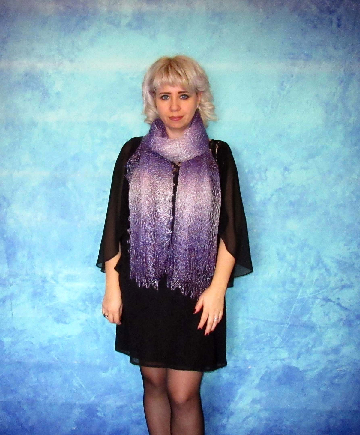 Gestrickter Ziegenflaum Schal Orenburger Schal Shawl Scarf Strick Stola Handmade