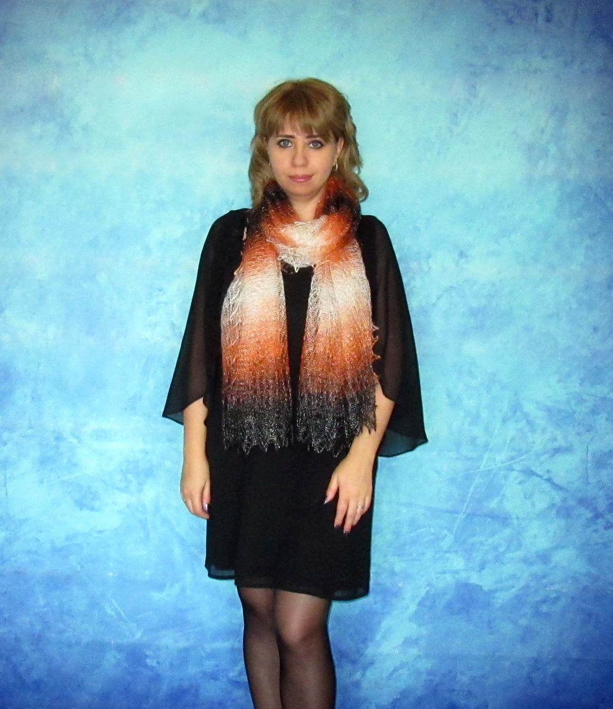 Gestrickter Ziegenflaum Schal Orenburger Schal Shawl Scarf Strick Stola Handmade