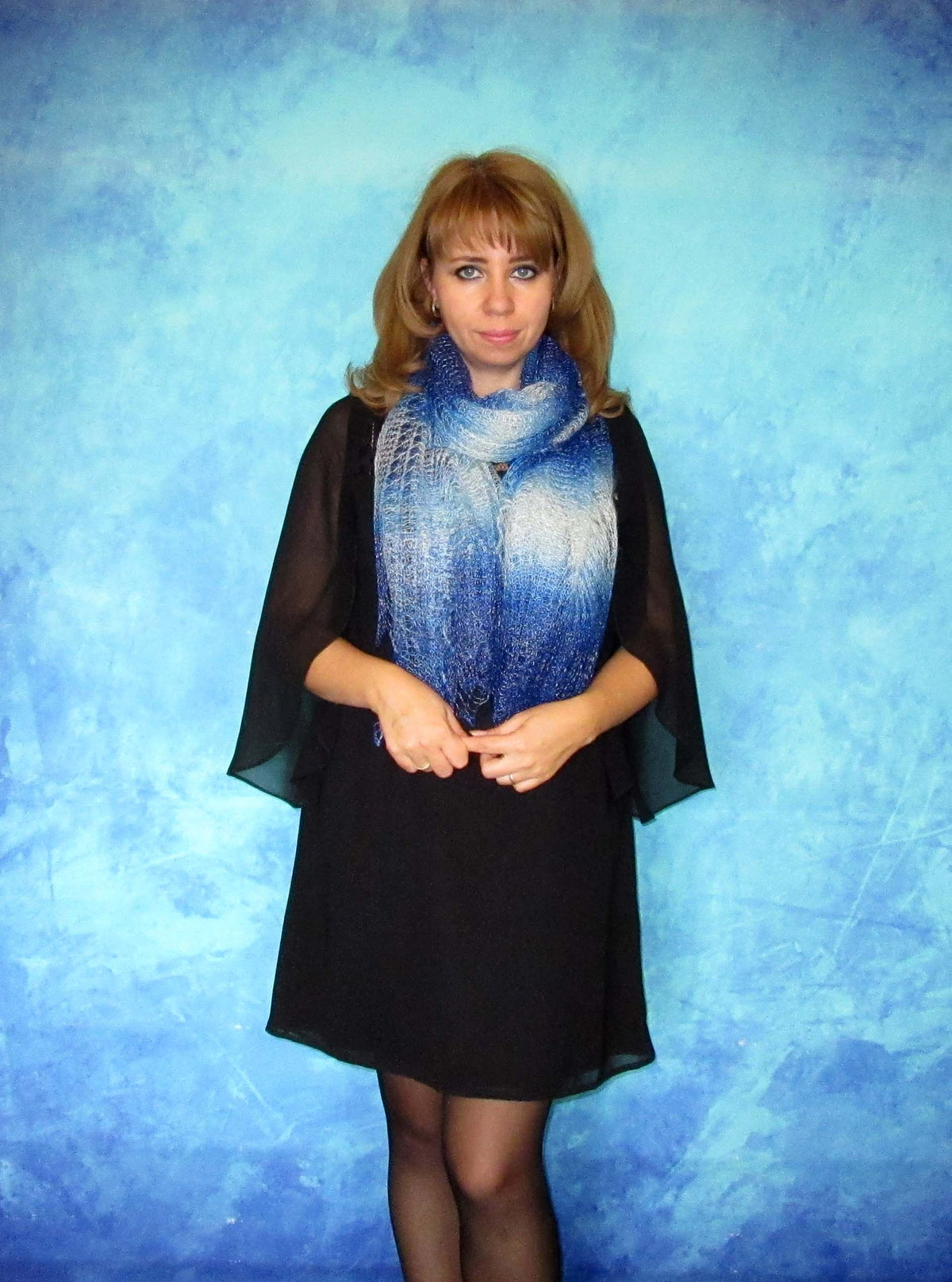 Gestrickter Ziegenflaum Schal Orenburger Schal Shawl Scarf Strick Stola Handmade