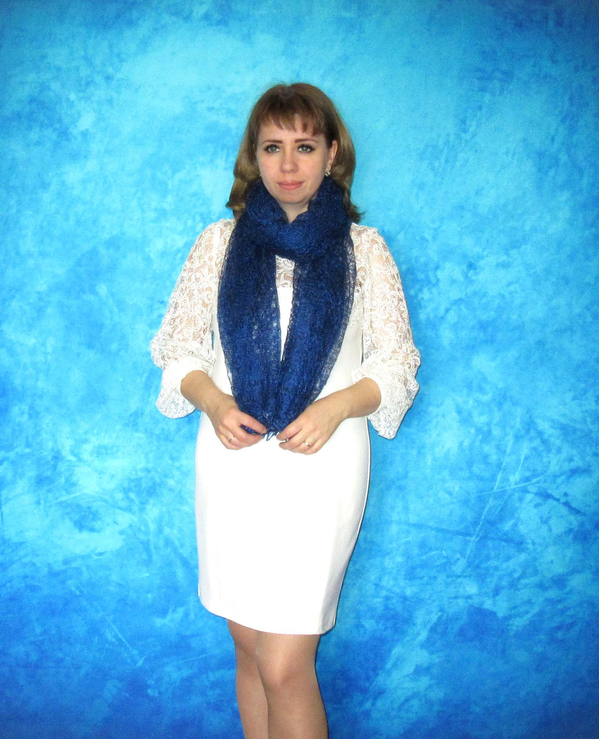Gestrickter Ziegenflaum Schal Orenburger Schal Shawl Scarf Strick Stola Handmade