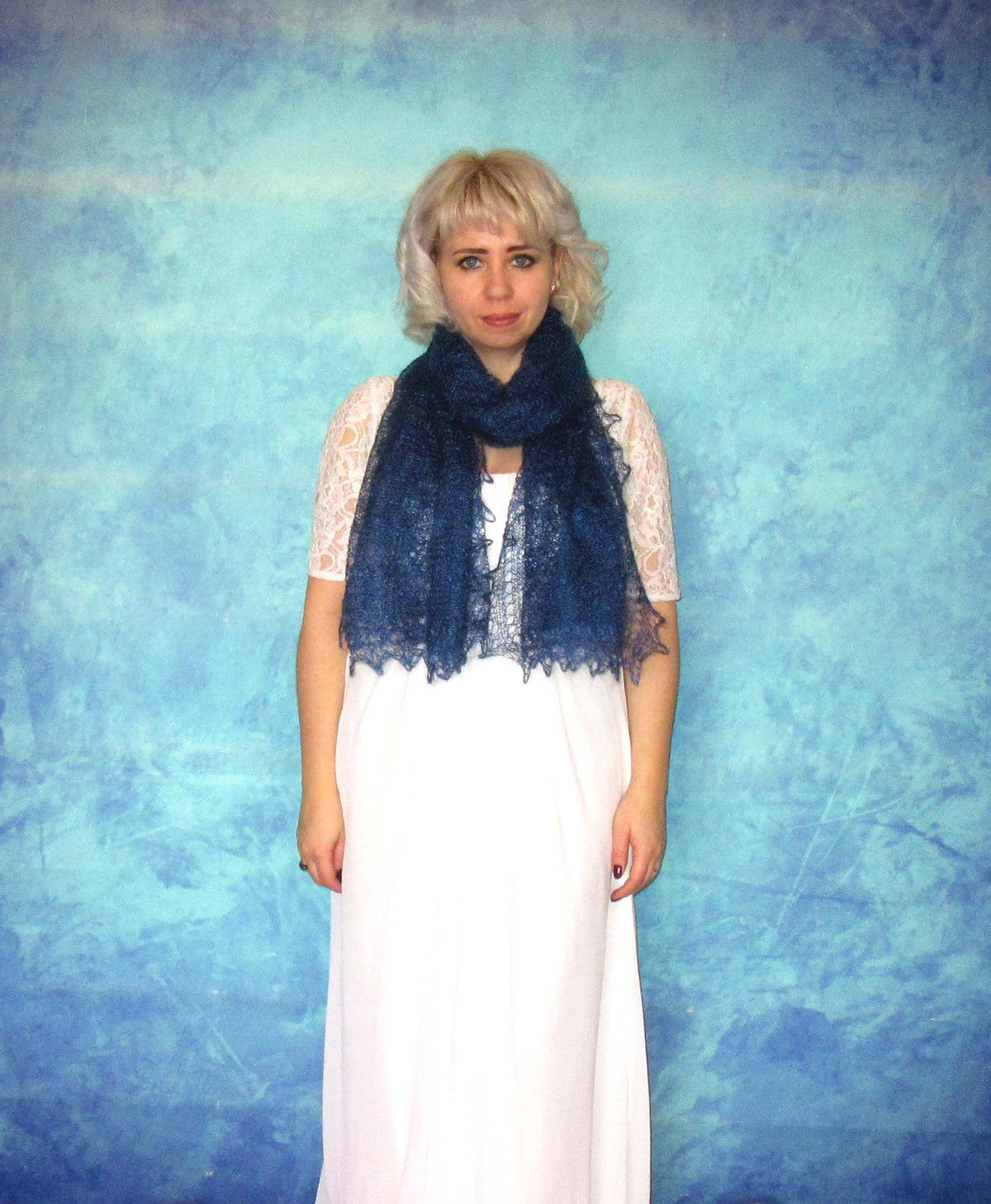 Gestrickter Ziegenflaum Schal Orenburger Schal Shawl Scarf Strick Stola Handmade