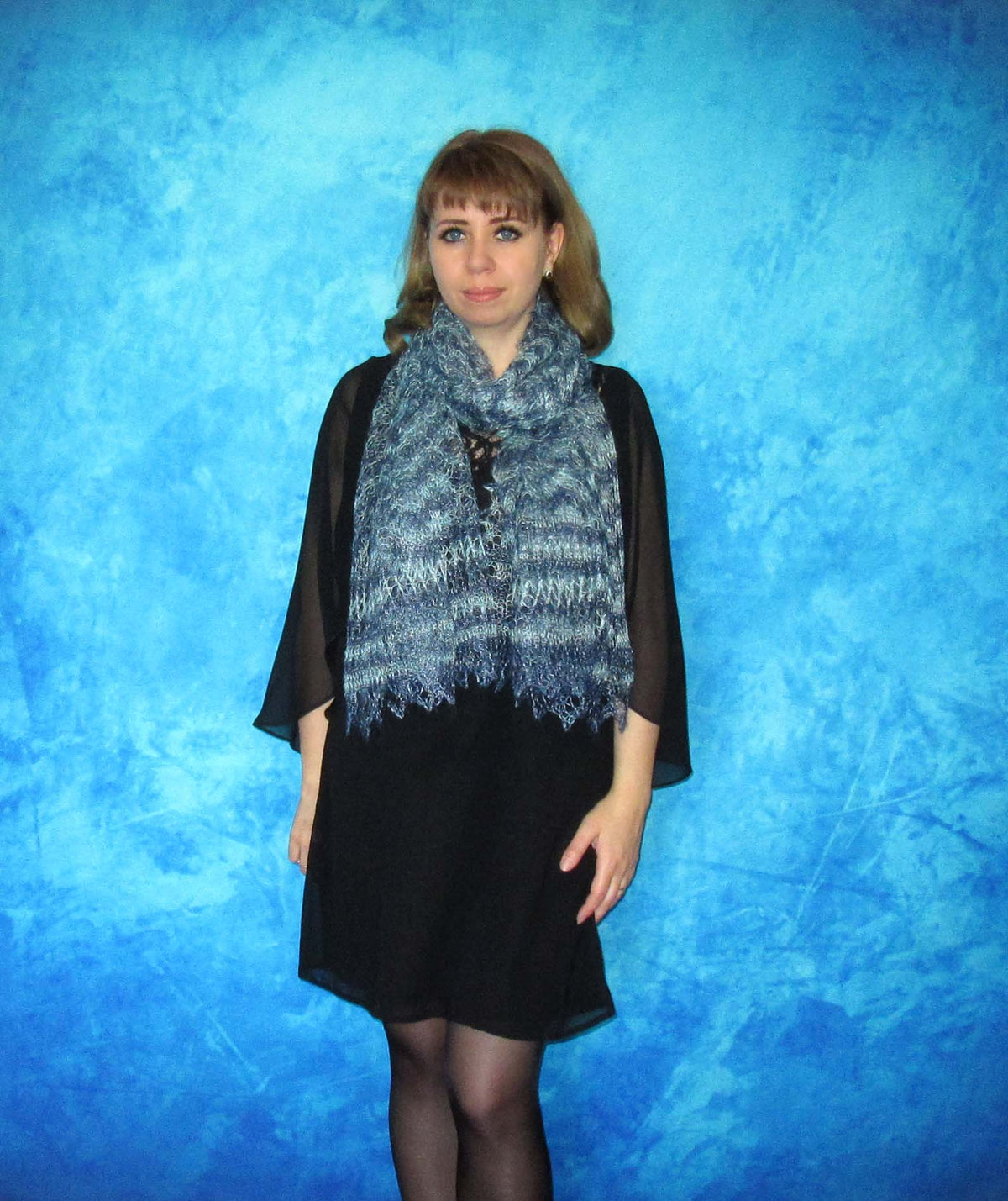 Gestrickter Ziegenflaum Schal Orenburger Schal Shawl Scarf Strick Stola Handmade