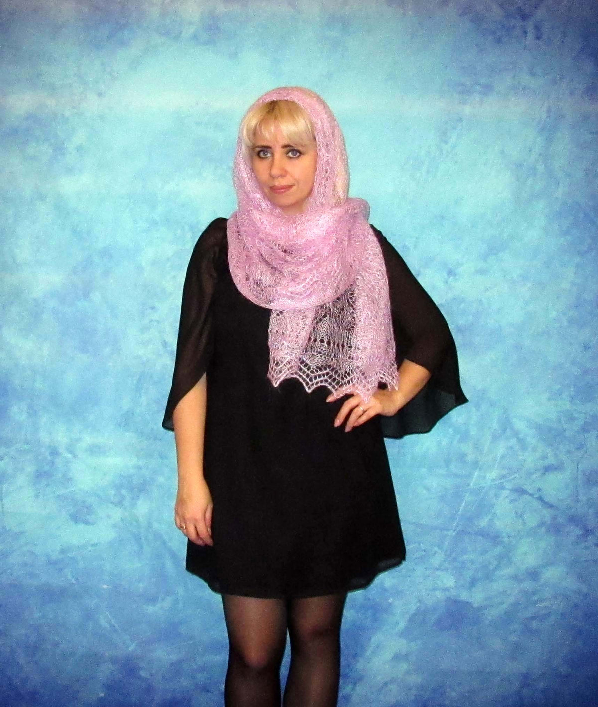 Gestrickter Ziegenflaum Schal Orenburger Schal Shawl Scarf Strick Stola Handmade