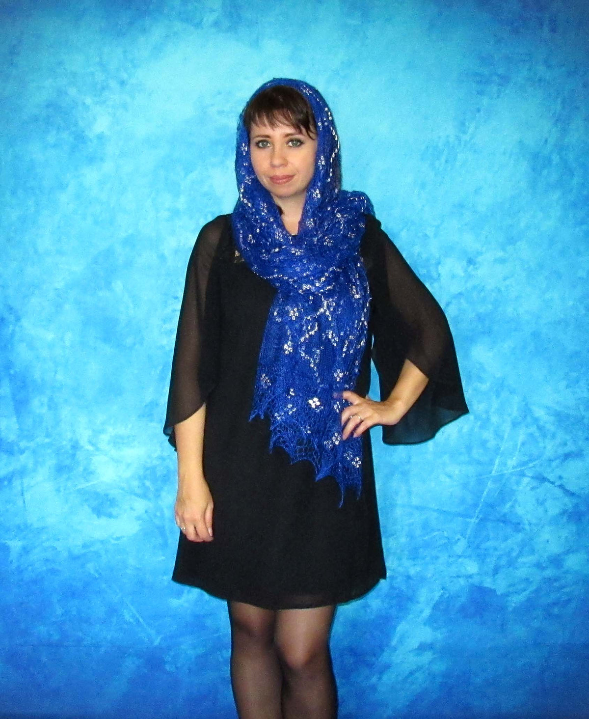 Gestrickter Ziegenflaum Schal Orenburger Schal Shawl Scarf Strick Stola Handmade