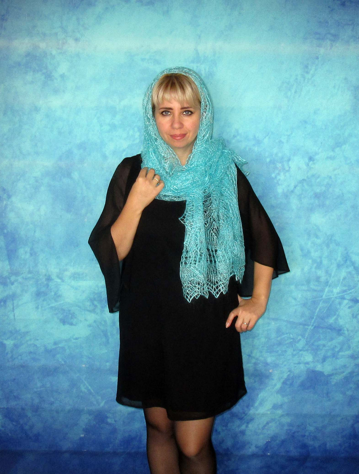 Gestrickter Ziegenflaum Schal Orenburger Schal Shawl Scarf Strick Stola Handmade