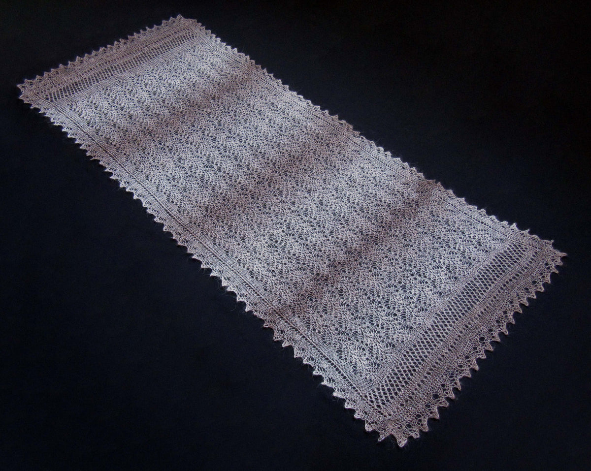 Orenburger Schal Gestrickter Ziegenflaum Schal Shawl Scarf Strick Stola Handmade