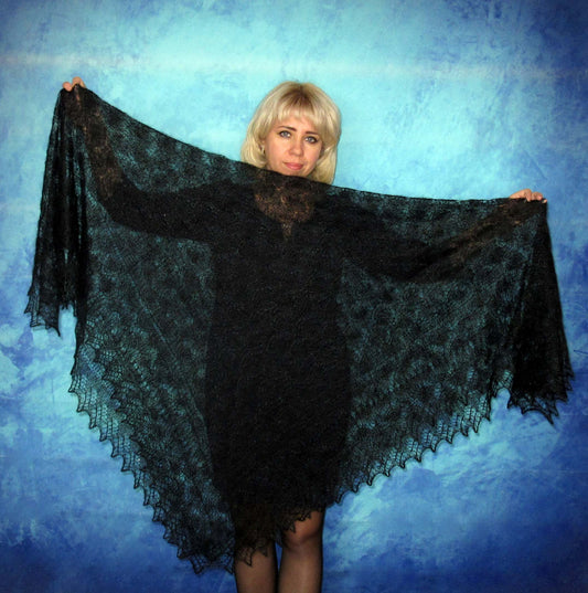 Orenburger Schal Gestrickter Ziegenflaum Schal Shawl Scarf Strick Stola Handmade